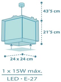 Dalber 63452 - Lampadario per bambini BABY DINOS 1xE27/15W/230V multicolore