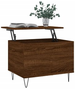 Tavolino salotto rovere marrone 60x44,5x45 cm legno multistrato