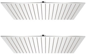 Soffione Per Doccia A Pioggia 2 Pz Acciaio Inossidabile 50x50cm /