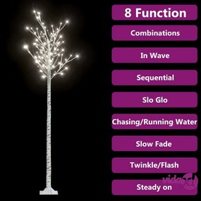 vidaXL Albero Natale 200 LED 2,2m Salice Bianco Freddo Interno Esterno