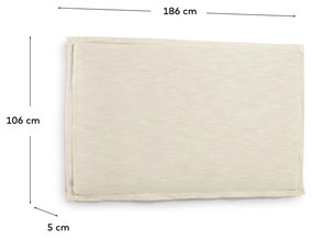 Kave Home - Testiera sfoderabile Tanit in lino bianco per letto da 180 cm