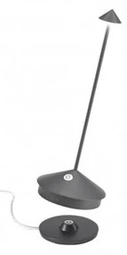 Zafferano Pina Pro lampada da tavolo moderna finitura grigio scuro