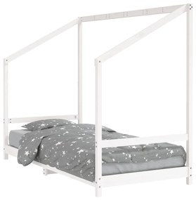Giroletto per bambini bianco 90x200cm in legno massello di pino