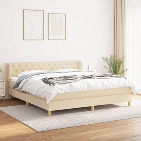 Giroletto A Molle Con Materasso Crema 160x200 Cm İn Tessuto /