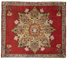 Shiraz Tappeto persiano 50 x 60 Rosso (Iran) Annodato A Mano