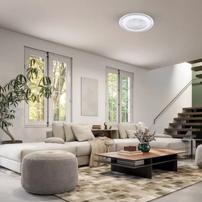 Plafoniera LED dimmerabile con ventola ZONDA LED/48W/230V argento + tc