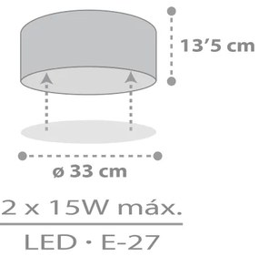 Dalber 42006E - Plafoniera per bambini COLOR LIGHT 2xE27/15W/230V bianco