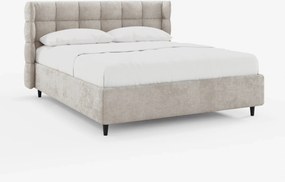 RAGNAR letto imbottito con vano contenitore e testiera capitonné avvolgente - elegante tessuto certificato Oeko-Tex®