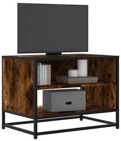 Mobile tv rovere fumo 61x40x46 cm legno multistrato e metallo