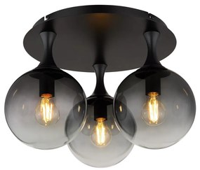 Globo 15885-3D - Lampadario a plafone DALTON 3xE27/10W/230V diametro 46 cm nero