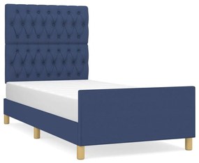 Giroletto senza materasso blu 90x190 cm in tessuto