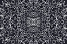 Carta da parati – Mandala ornamentale dettagliata in bianco e nero
