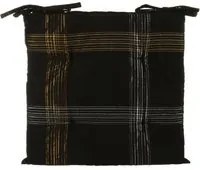 Cuscino sedia tartan 40x40 cm nero e oro