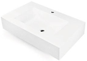 Lavabo Sospeso 100x46 Cm Lullaby "Gaia" Effetto Asfalto Bianco Opaco