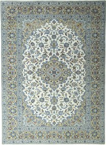 Kashan Tappeto 350x250 Beige (Iran) Annodato A Mano