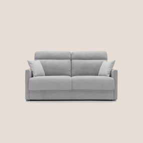 Margot Divano letto matrimoniale con schienale morbido alto in tessuto T02 grigio chiaro