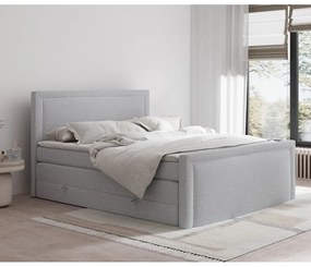 Letto boxspring grigio chiaro con contenitore 200x200 cm Lavenda – Maison de Rêve