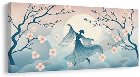 Quadro su tela – Sagoma di ballerina tra i ciliegi in fiore