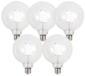 Set di 5 Lampadine LED dimmerabili E27 G125 Trasparenti 7W 806lm 2700-6500K