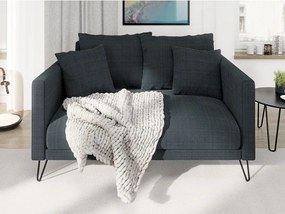 Divano grigio scuro con rivestimento in ciniglia 140 cm Freya – Ropez