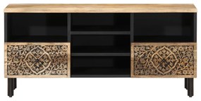 Mobile porta tv 100x33x46 cm in legno massello di mango