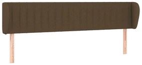 Testiera ad orecchio marrone scuro 163x23x78/88 cm in tessuto