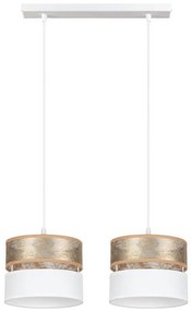 Lampadario a sospensione con filo LIMA 2xE27/60W/230V oro/bianco