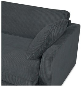 Divano in velluto a coste grigio 132 cm Mobby - Scandic