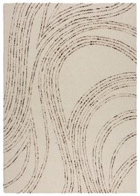 Tappeto in lana marrone e crema 120x170 cm Abstract Swirl - Flair Rugs