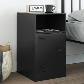 Comodino Nero 34,5x39x62 Cm İn Acciaio /