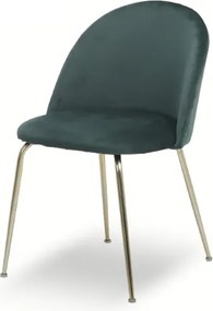 Sedia poltroncina in velluto Verde con gambe in metallo Oro - PARIS 2 sedie