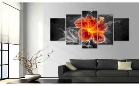 Quadro  Smoky flower  Colore Giallo, Dimensioni e Misure 100x50