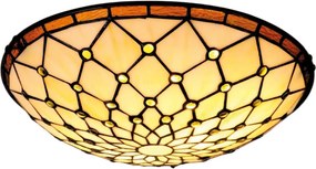 Brilagi - Plafoniera in stile Tiffany in vetro colorato IVORY 2xE27/60W/230V Ø 40 cm