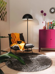 benuta Pop Tappeto a pelo lungo rotondo Ricky Antracite ø 120 cm rotondo - Tappeto design moderno soggiorno