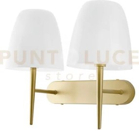 Applique a parete ares bianca 2 luci attacco e14 42x22x33,7cm