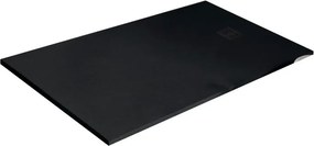 Piatto doccia in resina Strato nero L 160 x L 80 x H 3 cm opaco effetto pietra