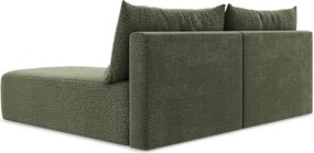 Divano angolare verde allungabile/con contenitore (con penisola a destra) Kalena – Makamii