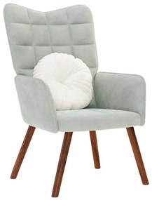 Sedia Relax Grigio Chiaro İn Velluto /
