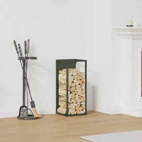 Rastrelliera Per Legna Da Ardere Verde Oliva 25x25x60 Cm /