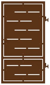 Cancello manuale con serratura manuale Privacy in ferro, apertura a destra, L 104.5 x H 180 cm, di colore ruggine