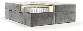 Letto boxspring grigio con contenitore 140x200 cm Yoko - Maison de Rêve