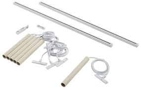 Sistema di illuminazione su binario moderno con 6 luci a sospensione beige e bianche monofase - Slimline Keno