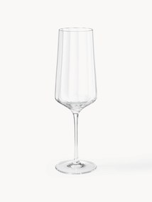 Set di 6 flute da champagne plisettati in cristallo Bernadotte
