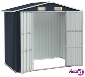 vidaXL Capanno da Giardino Antracite 205x129x183 cm in Acciaio Zincato