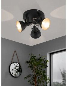 Eglo 75514 - Faretto THORNTON 3xE14/28W/230V nero/oro