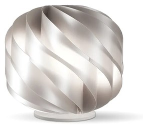 Lampada Da Tavolo Moderna Globe 1 Luce In Polilux Silver Con Base D40 Made In Italy
