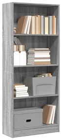 Libreria Grigio Sonoma 60x24x143 Cm İn Legno Multistrato /