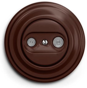 Kliklap - Presa da parete TV+R (passante) in stile retrò con cornice marrone