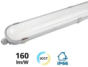 Plafoniera LED 150cm 55W IP66 CCT 8.800lm 160lm/W - con driver Osram Icutronic Colore Bianco Variabile CCT