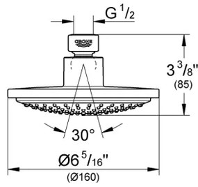 GROHE 28233000 - Soffione doccia EUPHORIA COSMOPOLITAN 160 cromo lucido